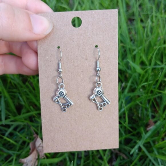 Handmade scissor earrings - Picture 2 of 2